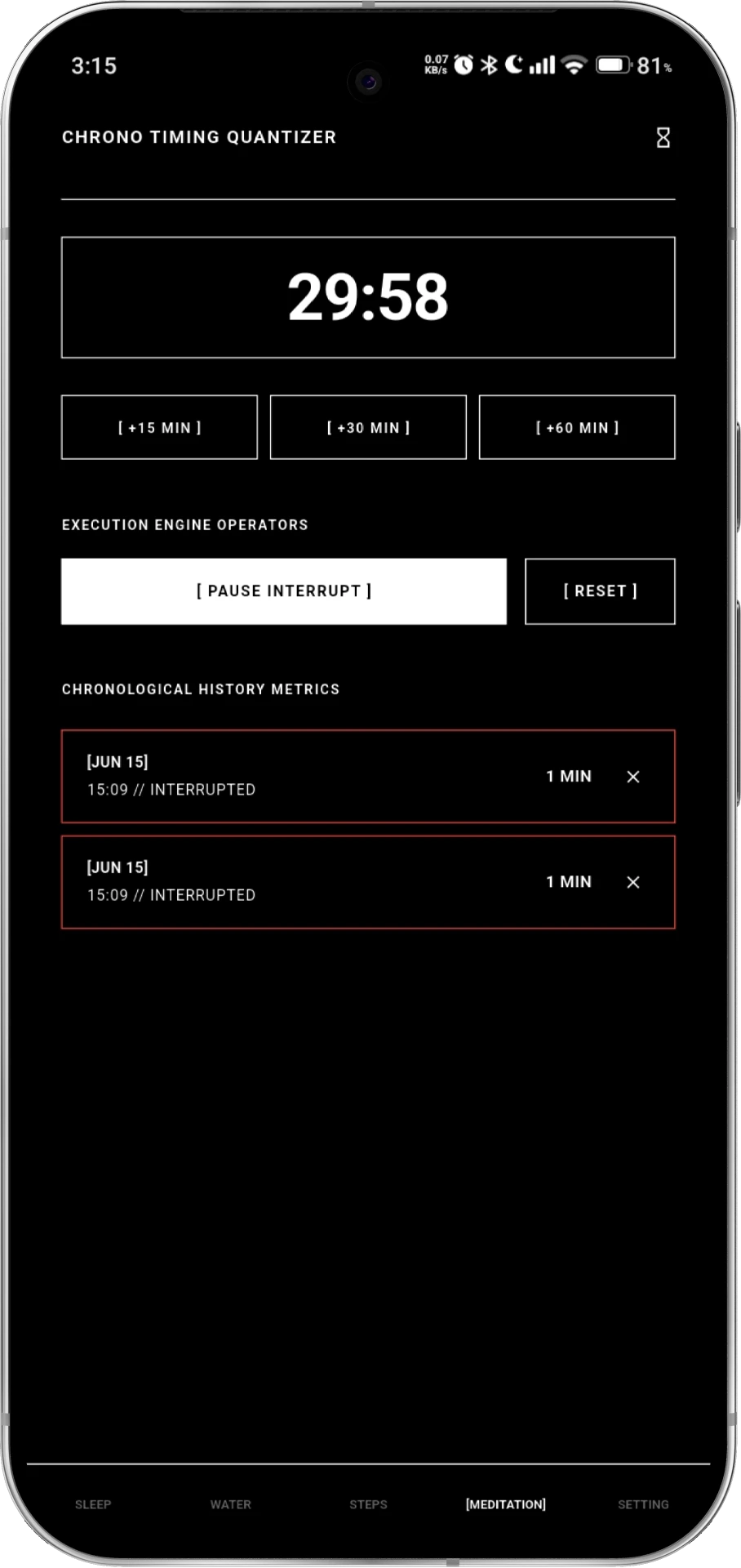 VIDADOR meditation screen 4